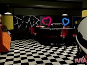 Futa3dX - Hot Big Dicked Futa TittyFucks Diner Fishnet Babe 3/16