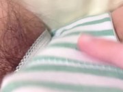 濡れ音すごすぎ♡剛毛素人が喘ぎまくり指オナニー♡しましまパンティの中でイっちゃう♡【個人撮影】 12/16