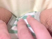 濡れ音すごすぎ♡剛毛素人が喘ぎまくり指オナニー♡しましまパンティの中でイっちゃう♡【個人撮影】 3/16