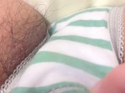 濡れ音すごすぎ♡剛毛素人が喘ぎまくり指オナニー♡しましまパンティの中でイっちゃう♡【個人撮影】 8/16