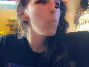 Snapchat girl eats banana with yogurt on it ♡ 11/16