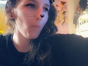 Snapchat girl eats banana with yogurt on it ♡ 12/16