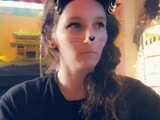 Snapchat girl eats banana with yogurt on it ♡ 2/16