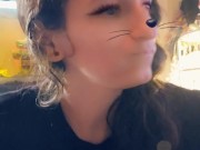 Snapchat girl eats banana with yogurt on it ♡ 3/16