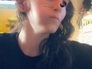 Snapchat girl eats banana with yogurt on it ♡ 7/16