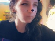 Snapchat girl eats banana with yogurt on it ♡ 9/16