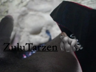 Pussy drains sperm from dick at the beach