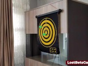 Strip darts game ends up with the guy getting a blowjob 1/16