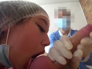 DAY6: TWO NURSES TEST A PATIENT'S NEW DICK with their big asses 7/16