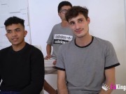 Andrea Blonde shows these 3 amateur dudes how professional babes fuck 5/16