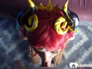 After this babe cosplaying a dragon sucked me off I penetrated her wet pussy. 4/16
