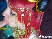 After this babe cosplaying a dragon sucked me off I penetrated her wet pussy. 6/16