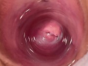 Camera deep inside Mia's tight creamy pussy