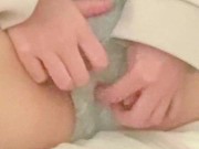 Hairy Japanese amateur masturbating to come in wet stained panties [homemade]. 6/16