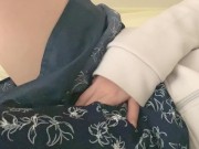 Hairy Japanese amateur masturbates♡Wet her skirt with her love juice and come[homemade] 2/16