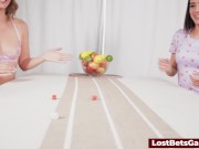 An amazing lesbian couple strip game and sex on bed 6/16