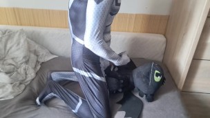 Spiderman with sweet dragon Toothless