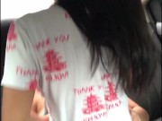 lesbians with small tits fuck each other in the uber.