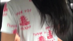 lesbians with small tits fuck each other in the uber.