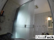 Olivia washes off after a long day 7/16