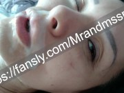 сучка получила оргазм от спермы на морде