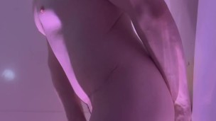 College jock takes huge dildo in the shower