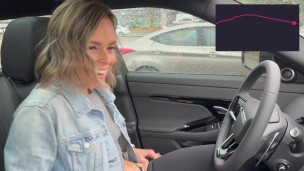 Cumming hard in public drive thru with Lush remote controlled vibrator