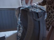 I help my friend with her onlyfans (she forgets the dildo and uses my cock in her ass) 7/16