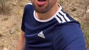 almost get caught by police jerking off in the woods