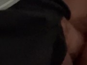 Horny wife toying pussy let’s spying roommate secretly play and watch while husband works in garage 13/16