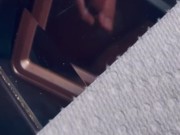 Horny wife toying pussy let’s spying roommate secretly play and watch while husband works in garage 4/16