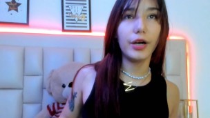 Cute anime loving redhead licks her slightly hairy armpits for you