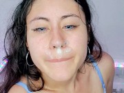 Hot cum on my horny friend's face 14/16