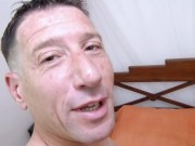 Hot Latina redhead babe with good round ass Rosie fucking with older french man on the bed 14/16