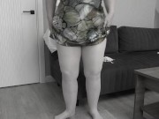 A mature BBW milf with big saggy tits and a hairy pussy gets dressed. 8/16