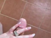 POV Quick Handjob on Vacation with Wristwatch and French Nails 1/16