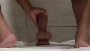 Shoving my 11 ince Lovetoy Dildo