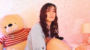 Cute anime loving girl loves to masturbate her wet and hairy pussy while recording herself for you