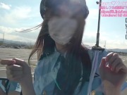 【素人】ミニスカポリスでカーセックス＆ノーブラショッピングで車外中出しSEX 素人カップル/美少女/色白美乳/中出し/フル動画(53分)/일본여대생과질내사정섹스 1/16