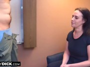 For his job interview she gives his tiny cock a handjob interview 2/16