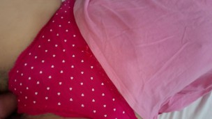 Rubbing No Penetration, My Horny StepSister Teasing Me with Her Hairy Pussy in Cute Panties