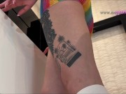 Sexy and horny skinny hot blonde rave girl at home gets bored and flashes her naked ass with her tight pussy in seethrough 12/16