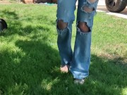 Smearing mud and cake into my ripped jeans front and back 1/16