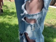 Smearing mud and cake into my ripped jeans front and back 3/16