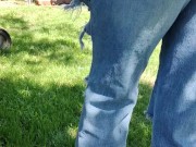 Smearing mud and cake into my ripped jeans front and back 5/16