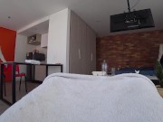 ADVENTURE IN HOTEL: Two hotel maids caught me jerking off and almost got a fight over my dick 2/16