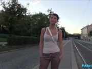 Public Agent - natural amateur babe with short hair and nice big boobs made an offer to get naughty in public 1/16