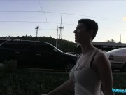 Public Agent - natural amateur babe with short hair and nice big boobs made an offer to get naughty in public 5/16