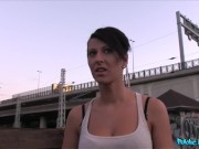Public Agent - natural amateur babe with short hair and nice big boobs made an offer to get naughty in public 8/16