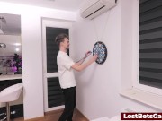 A most excellent blowjob for the winner of a strip darts game 8/16